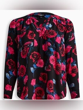 🩷 Torrid Hot Pink Blue and Black Harper Top